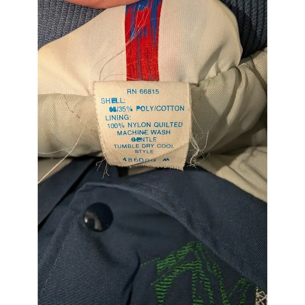 Vintage WestArk Jacket Mens XL Blue Canvas Bomber USA Workwear Telecommunication